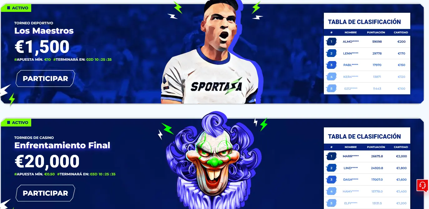 Torneos en Sportaza