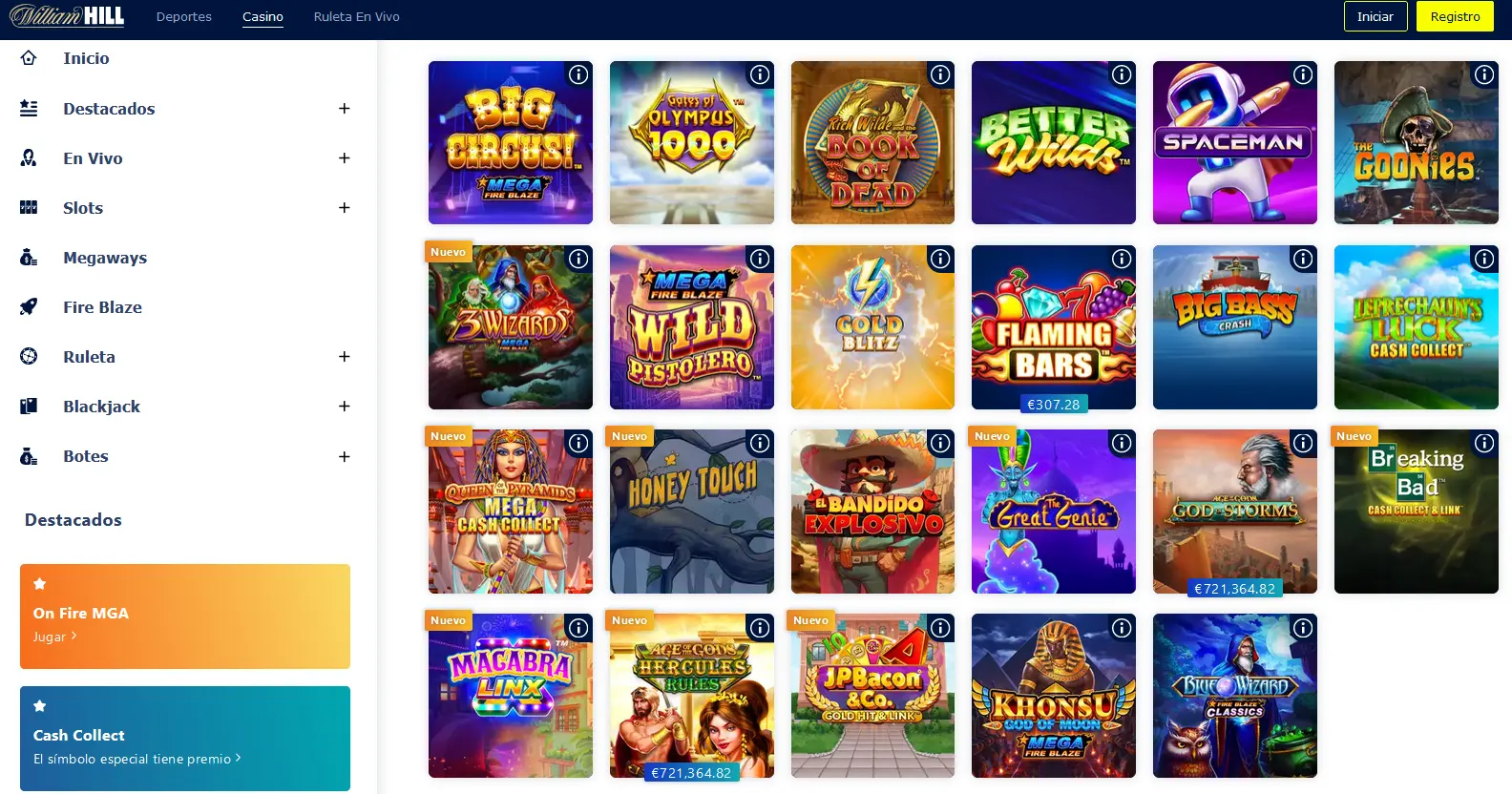 Tragamonedas en William Hill