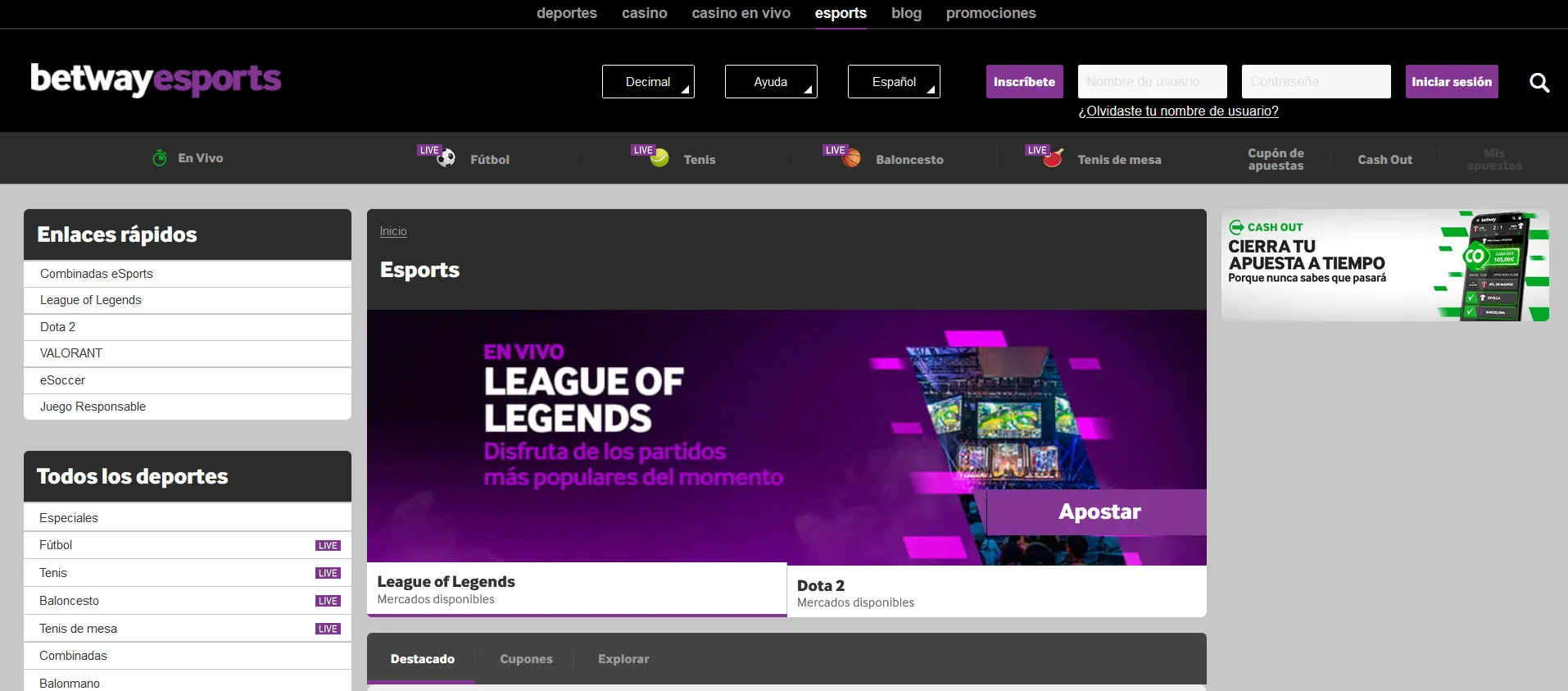 eSports Betway eSports Betway