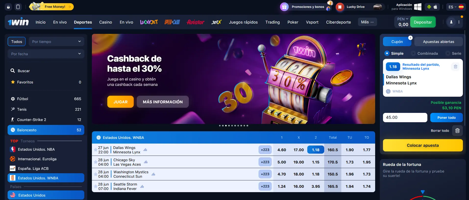 Apuestas de baloncesto en 1Win