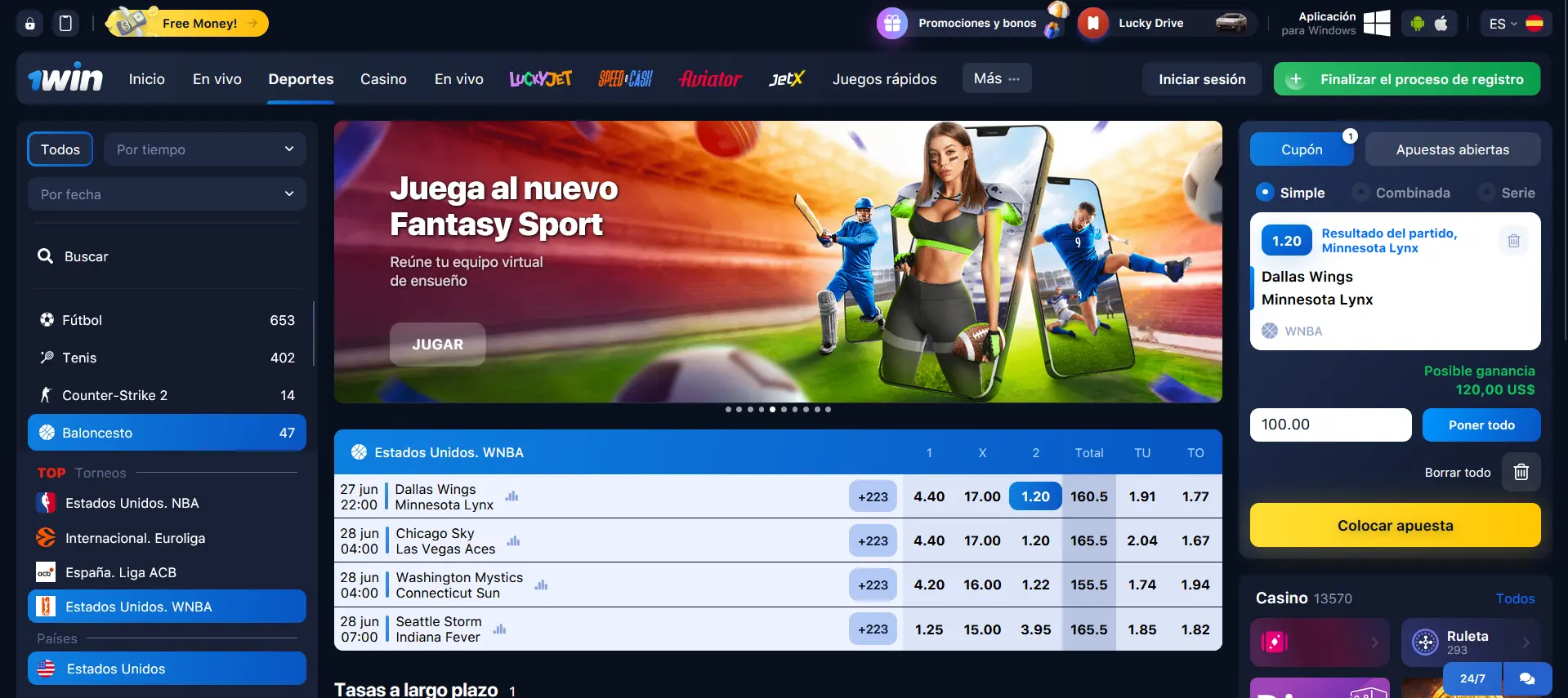 Apuestas de baloncesto en 1Win