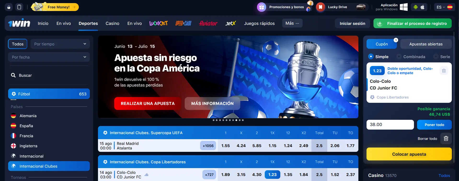 Apuestas de fútbol en 1Win