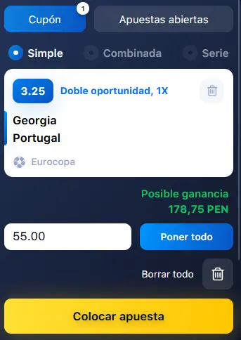 Apuestas deportivas en 1Win en Perú