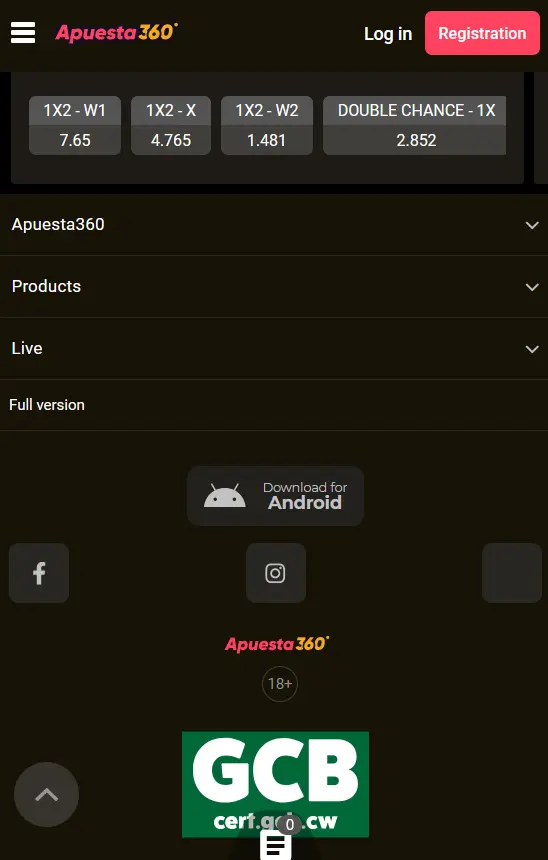Aplicación Apuesta360 para dispositivos móviles