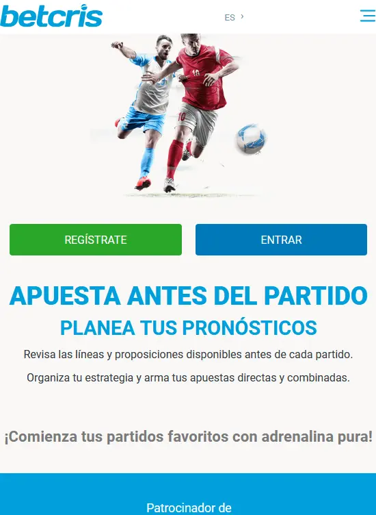 Apuestas deportivas en la aplicación Betcris