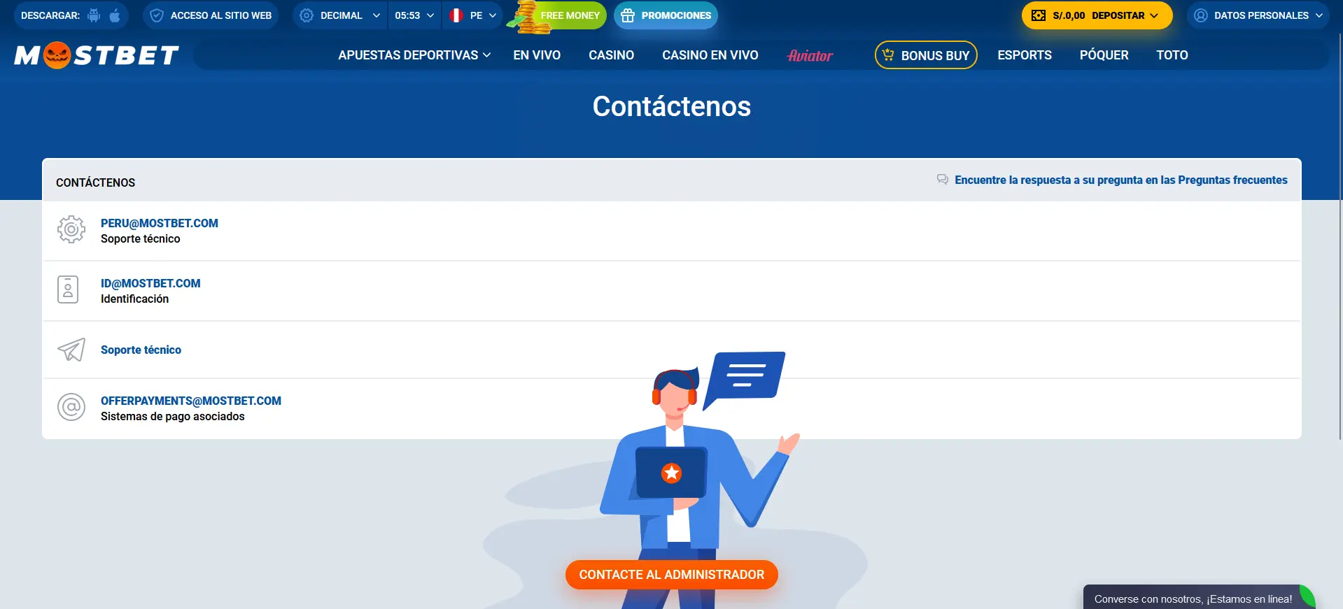 Asistencia Mostbet en Perú