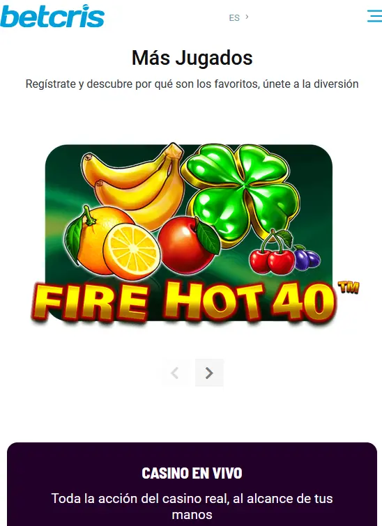 Betcris en Android