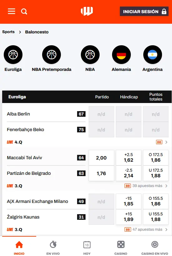 Betwarrior en iOS