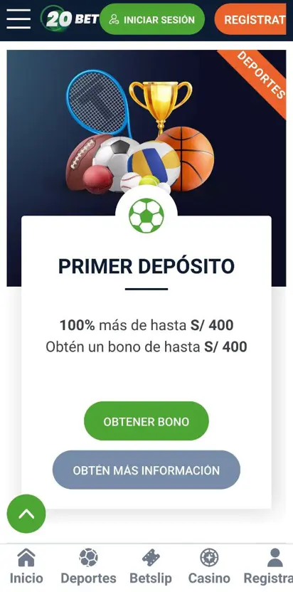 Bonificaciones disponibles en la aplicación 20bet
