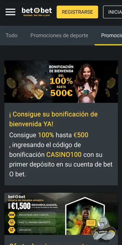Bonificaciones disponibles en la aplicación BetOBet