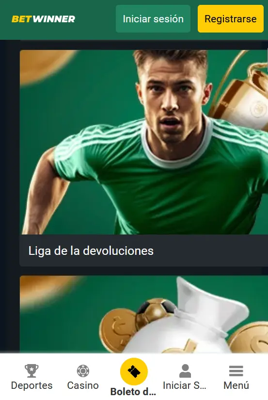 Bonificaciones disponibles en la aplicación Betwinner