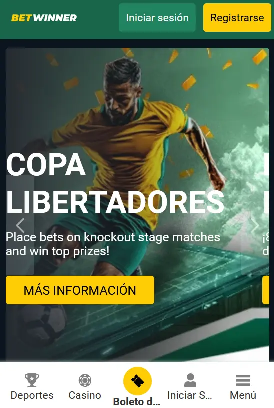Bonificaciones disponibles en la aplicación Betwinner