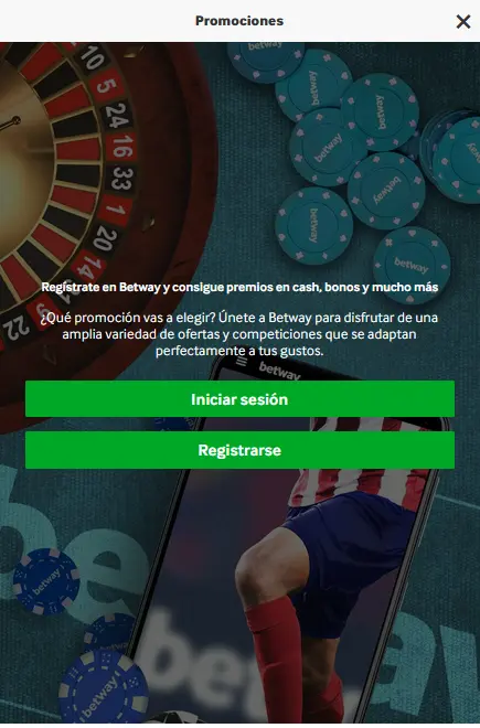 Bonificaciones disponibles en la aplicación de Betway