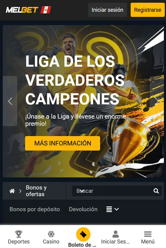 Bonificaciones disponibles en la aplicación de Melbet