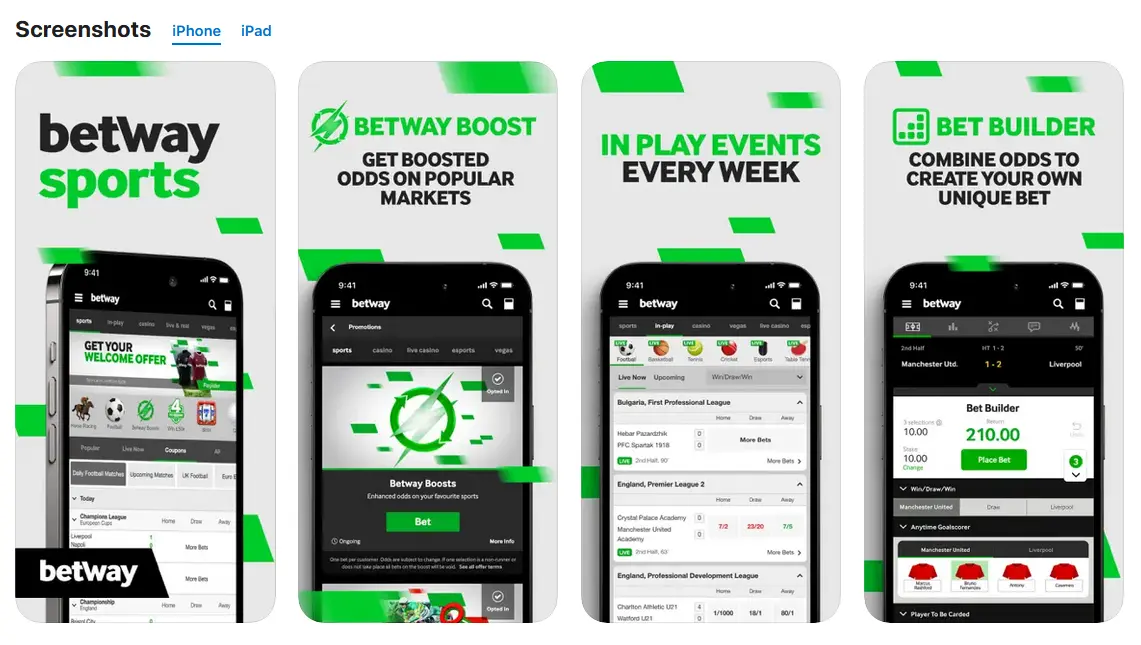 Facilidad de uso de la aplicación Betway en iOS