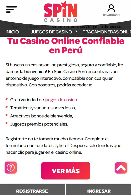 Spin Casino en iOS