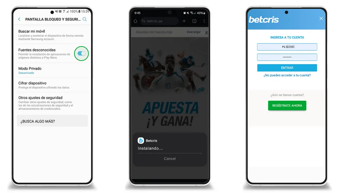 ¿Cómo descargar e instalar la aplicación Betcris en Android
