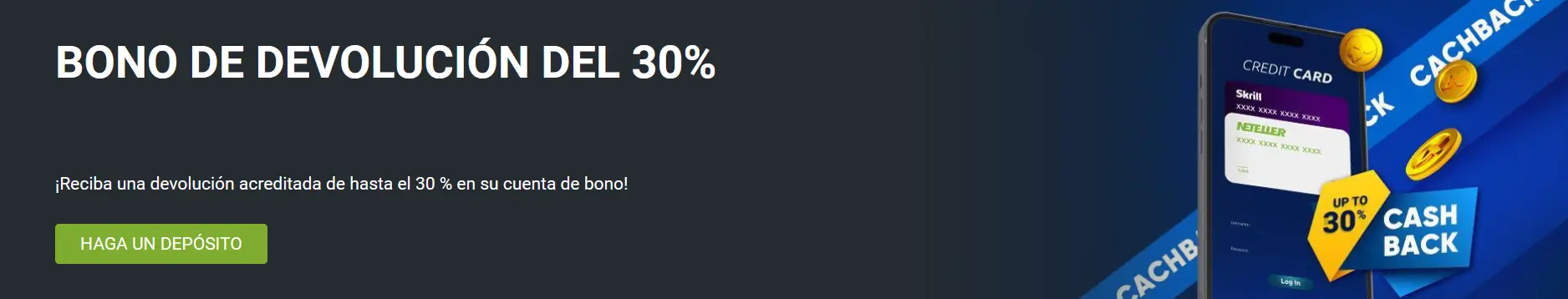 1xBet - Cashback 30%