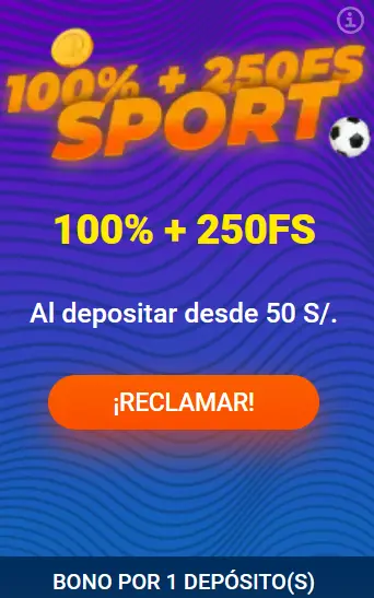Bono 100% + 250 giros gratuitos