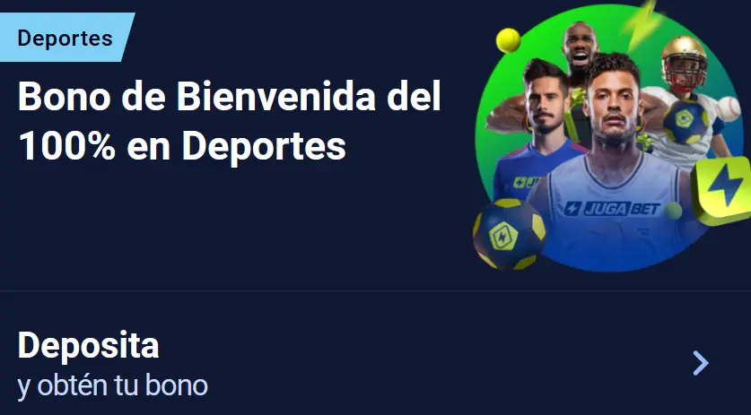 Bono de Bienvenida del 100% en Deportes Bono de Bienvenida del 100% en Deportes