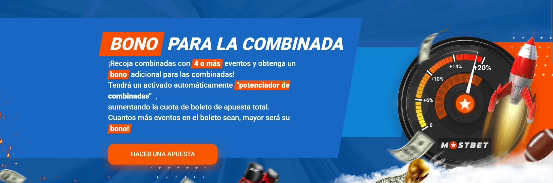 Bono para la combinada - Mostbet