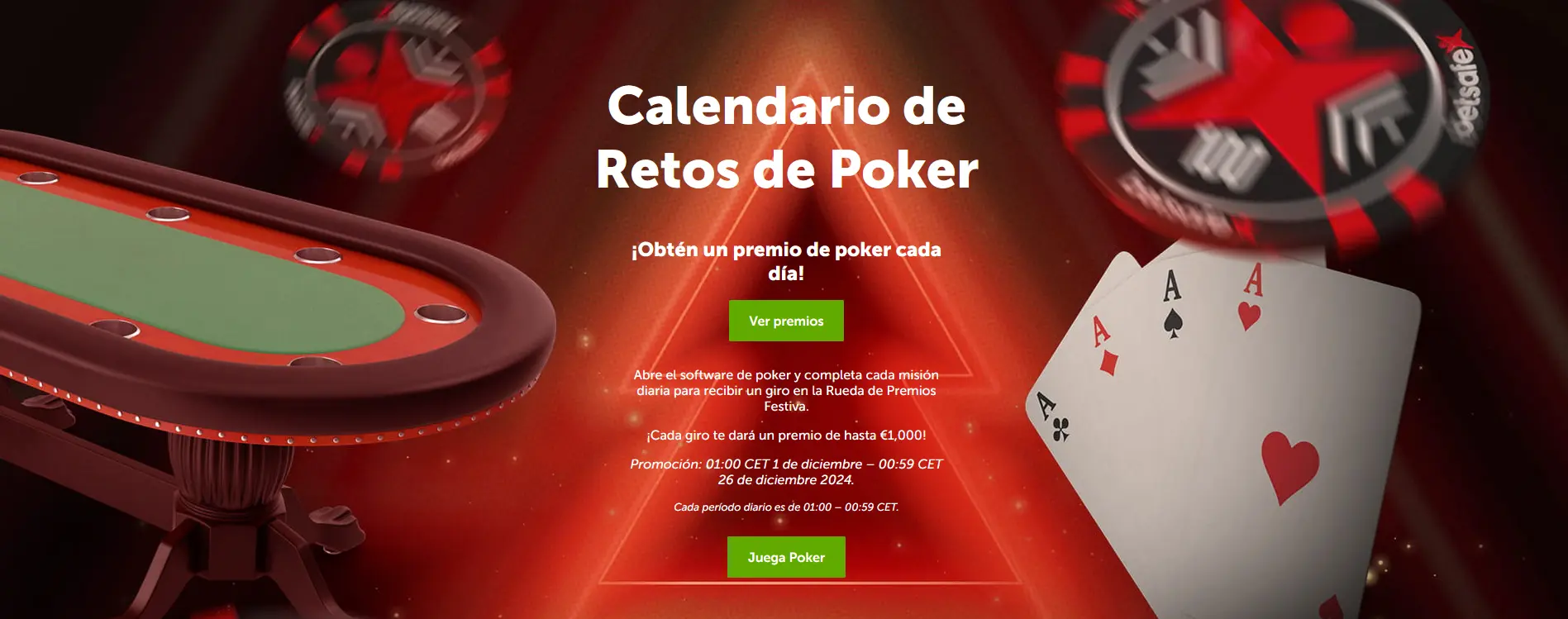 Calendario de Retos de Póquer en Betsafe