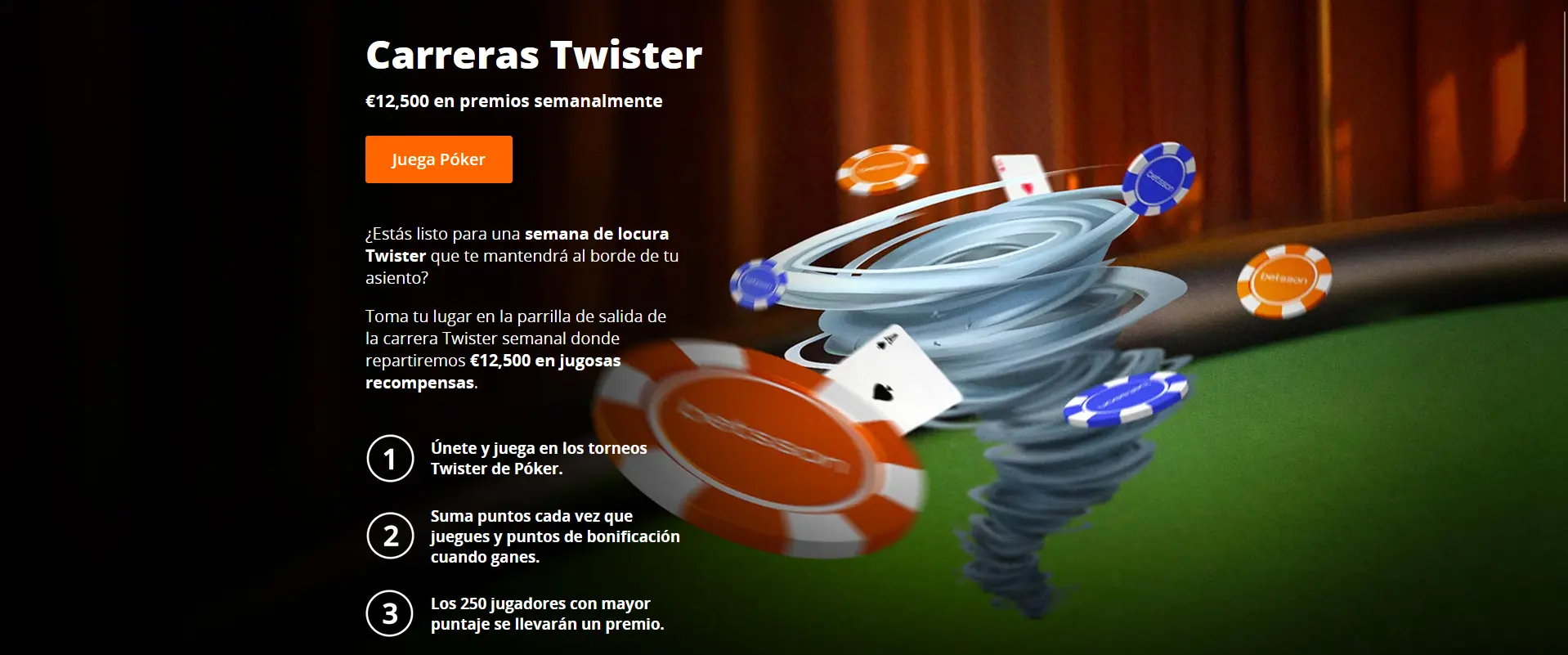 Carreras Twister en Betsson