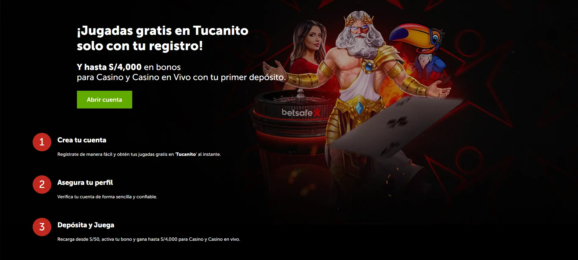 Giros gratis en Tucanito solo con tu registro en Betsafe