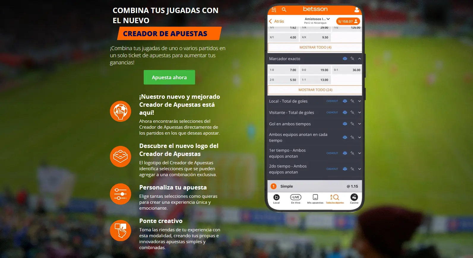 NUEVO “Creador de Apuestas” en Betsson