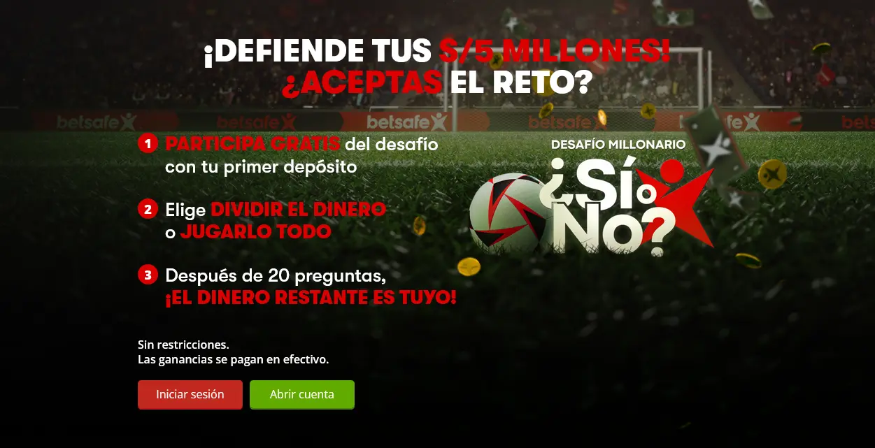 ¡Defiende tus S/5 millones! ¿Aceptas el reto en Betsafe