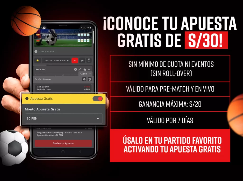 Conoce tu apuesta gratis de S/30