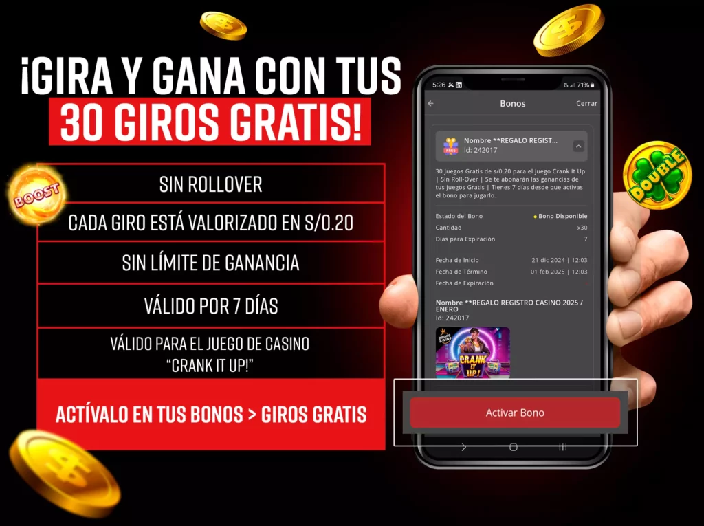 Gira y gana con tus 30 giros gratis