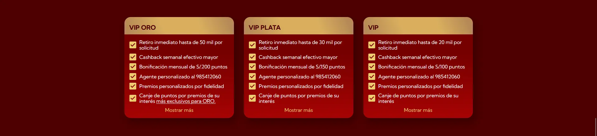 Oro, VIP y Plata - Meridianbet