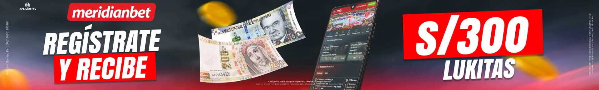 Regístrate y gana 300 lukitas en Meridianbet